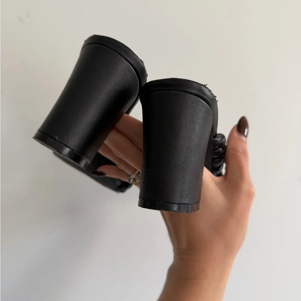 Anne Klein Black Braided Sandals - Picture 3 of 5